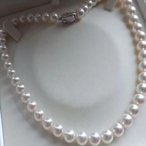 Gioielli autentici aaaaa da 9-10 mm collana perla bianca 18 pollici