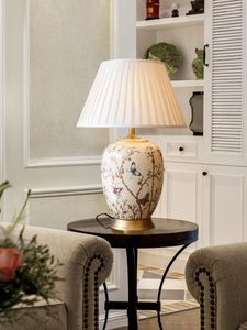 Table Lamps American Ceramic Lamp Bedroom Bedside Light Luxury Study Decoration Large Living Room