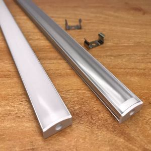 profilo in alluminio da incasso economico per strip led con lunghezza 200cm e copertura trasparente satinata in PC