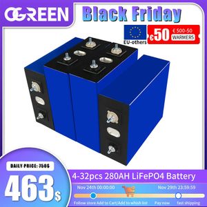 3.2V 280AH LIFEPO4 Pil 4/8/16/32PCS Şarj edilebilir Lityum Demir Fosfat Pil 24V 48V RV Golf Sepeti Teknesi Yat Çekçisi