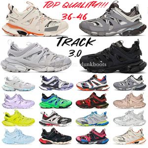 Designer Scarpe casual Track 3.0 Sneakers da donna scarpe da ginnastica da uomo Paris Triple Bianco Nero Rosa Grigio Beige Arancione Blu Platform Tracks 3 18ss Sport Sneaker 36-46