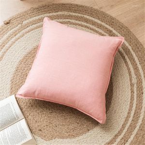 Travesseiro capa simples travesseiros decorativos brancos rosa linho de algodão 45 sofá -cama de decoração simples carro de vida