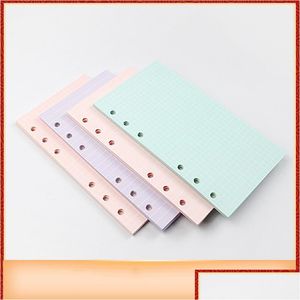 Paper Products A6 Sixhole Looseleaf Notebook Products Core 5Color Mtichoice Custom Replacement Page Handbook With Colored Inner Page Dhtbg