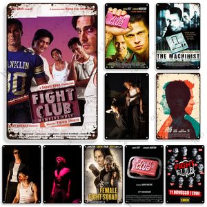 1999 Classic Movie Fight Club Metal målning Rusty Cafe Home Bar Pub Wall Tin Sign Metal Signs Decorative Plate Plaque Man Cave 20CMX30CM Woo Woo