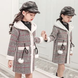 코트 가을 겨울 소녀 en 자켓 패션 스티칭 격자 무늬 디자인 소녀 S Long Coat Girl Kids 4 12 세 221130