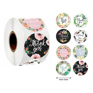 Клейкие наклейки 500pcs/Roll Round Floral Shady You