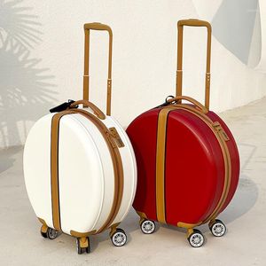 Resväskor 18 tums resväska Set Bär på liten väska med hjul Trrolley Bagageväska Kvinnlig Boarding Lättvikt