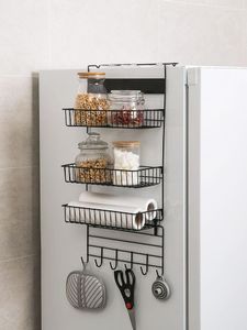 Bottiglie di stoccaggio Frigorifero Rack Side Forniture da cucina Appeso a parete Cestino multistrato per la casa