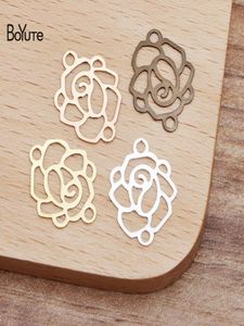 Boyute Pieceslot mm Metal Brass Filigree Rose Flower Connector Charms Diy Hand Made Jewelry Accessories Whole1919581