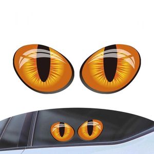 Cute Simulation Cat Eyes Car Stickers 3D Vinyl Decal for Rearview Mirror Car Head Engine Cover Windows Decoration