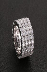 13 mm Rozmiar 612 4 rzędy pierścień tenisowy miedź złota srebrna sześcien cyrkon lodowany pierścienie bioder biżuterii 21156913300