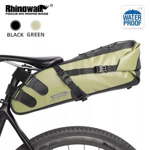 Paniers Bags Bike Rhinowalk Bike impermeável sela refletiva de grande capacidade Casa dobrável Ciclismo traseiro MTB Pannier preto 221201