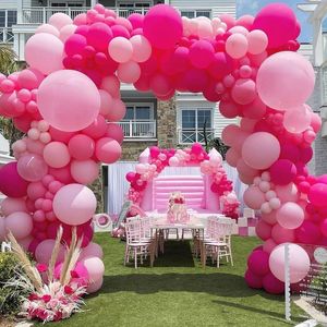 Juldekorationer 138PCSSet Pink Balloon Garland Arch Kit Rose Red Latex Air Balloons Baby Shower Girl F￶delsedagsfest br￶llopsdekorationer leverans 221201