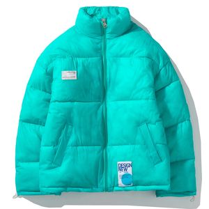 Herrarna ner parkas vinter överdimensionerad bubbla kappa vindvattentät baggy quiltade jacka män vadderade kläder mode harajuku street zip topps hane 221130