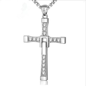 Pendant Necklaces Cross Jesus Christ Fast And Furious Dominic Toretto Stainless Steel Titanium Necklace For BF Colgante De Cruz