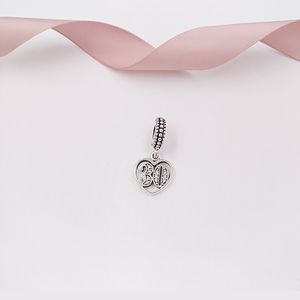 Echte S925 Sterling Silber Perlen Silber 30 Jahre Liebe Charm mit klarem Cz Passend für europäische Markenarmbänder Halsketten AnnaJewel