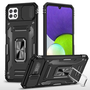 Ударопрочные бронированные чехлы Kickstand Slide Camera Cover Противоударные бамперы для Samsung Galaxy A22 A32 A12 4G 5G A52 A72 A42 M42 A82 A02 M02