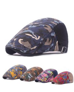 2017 Nuovo Fashion Unisex Camuflage Stamping Beret Cap Gorras Planas Duckbill Newsboys cappelli Ivy Cabbie Caps for Men and Women3306460