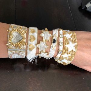 Armbandskedja Bohemian 3D Heart Miyuki S For Women Luxury Handgjorda Woven Charm Jewelry Tassel Pulseras Bijoux 2021 Gift