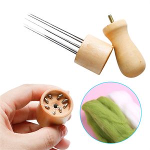 Craft Tools Felting Needle with Eight Needles Tool Craft Wool Felt Stitch Punch Solid Wood Handle