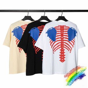 メンズTシャツアプリコットブラックホワイトカピタルTシャツ男性女性1 1最高品質のスケルトンボーンプリントTシャツバッジ刺繍ティートップT221130