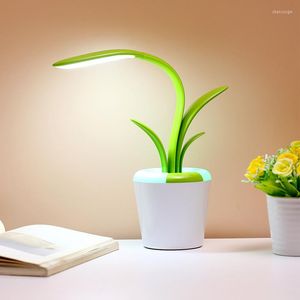 Table Lamps Multifunctional Reading Desk Lamp Bedside Led Night Light Touch USB Rechargeable Dimmable Colorful Deco Flower Office Study