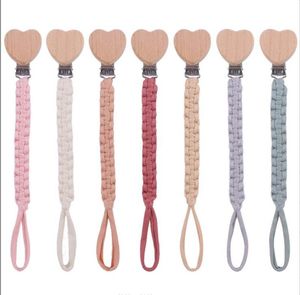 INS baby Safe Health Cotton Rope And Beech Love Heart Soothers & Teethers Pure Handmade Weaving Teething Training Chain