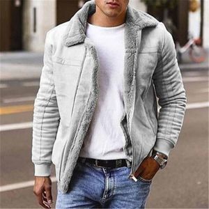 Männer Leder Faux Streetwear Jacken Und Mäntel Fleece Gefüttert Winter Warme Parkas Oberbekleidung Chaquetas Hombre Pelzmantel 221201