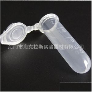 Other Office School Supplies Wholesale School Supplies 100Pcs Graduation 2Ml Centrifuge Tube Volume Plastic Bottles With Cap Trans Dhpxr