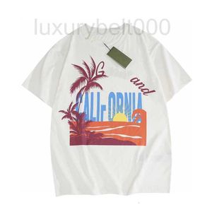 Women's T-Shirt designer 2022 summer branded cream colour short sleeve tree flower cotton top high end quality shirt for woman and man Q3NE