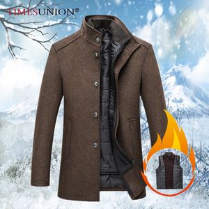 Мужские шерстяные смеси бренда зимняя теплой куртка Parkas Cave Men Fashion Осенняя одежда ветропроницаемая шерстяная стройная жилета Мужчина 221201