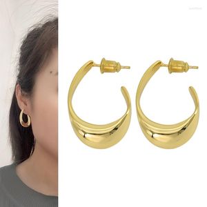 Hoop Earrings Elegant Women Jewelry Trendy Metal 18 K Unusual Gift Christmas Female Luxury Quality