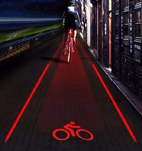 Fiets LED achterlicht Veiligheidswaarschuwing Licht 5 LED2 Laser Lamp Night Mountain Bike Achterlicht Set Bycicle Accessories T1915508164