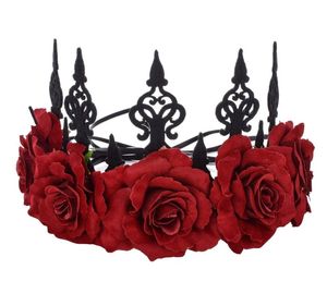 Pannband Rose Red Flower Crown Woodland Hair Wreath Festival Pannband F67 Drop Delivery NaturalStore AMRPM2896025