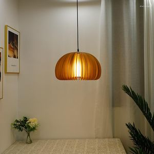 Pendant Lamps Japanese Nordic Medieval LED Wooden Chandelier Vintage Lights Teahouse Dining Room Study Bedroom