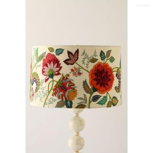 Bordslampor Importerade blommor F￤rgglada tredimensionella broderier Collage Lamp Shade