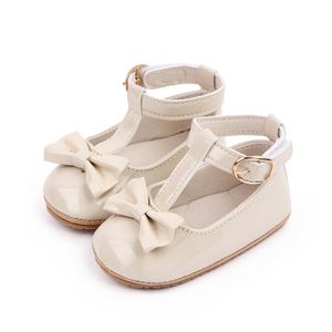 Newborn First Walkers Spring Baby Shoes PU Leather Infants Girls Shoes Princess Bowknot Toddlers Prewalker