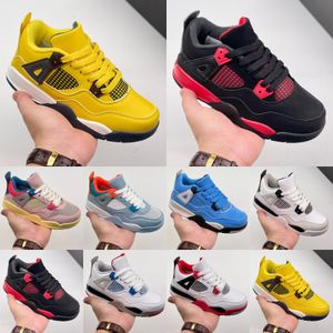 4 4s kids Basketball Shoes university blue sail fire red pink what the royalty bred hot lava pure money fashion PS infants designer sneakers US 6C-5Y 22-37