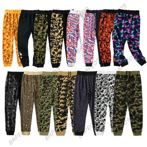 Calça de corrida de grife masculino de tubarão imprimido de algodão camuflagem calça calças de moletom machado