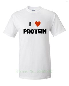 メンズTシャツ私はタンパク質が大好きですフィットネスヨガー健康なユニセックスシャツベスト面白いトップスティー