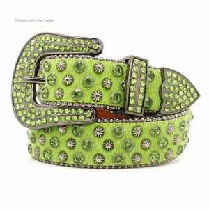 2022 Designer Belt Bb Simon Belt waist seal inlaid with rhinestone gun color pumpkin nail handmade with personality hip-hop punk style