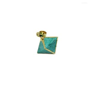 Pendant Necklaces 5pcs Fashion Jewelry Green Rough Crystal Quartz Howlite Gold Point For Women Natural Stone Square Necklace