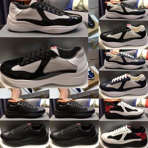 Casual Shoes Męskie trampki w Ameryce Pucharne skórzane designerskie torba czarna niebieska siatka koronkowe nylonowe trampki na zewnątrz