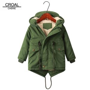 Down Coat CROAL CHERIE Long Style Kids Clothes Winter Jacket For Boys Fleece Velvet Girls Outerwear Overalls Children 221201