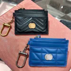 Coin Purses Genuine Leather WOODY card holder Wallets Purses Luxury bags designer passport holders key pouch women card case mens wristlets fashion with key ring box