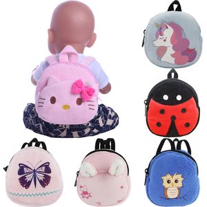 Acessórios para bonecas Unicorn Kitty Backpack Purse for American 18 polegadas Girl 43 cm Nascido Roupas de bebês itens Nossa geração 221130