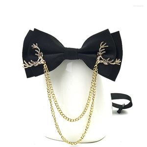 Bow Ties High Quality British Fashion Bowknot Brand Cravat Luxury Metal Elk Smooth Solid Gold For Men Formal Wedding Butterfly