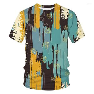 Men's T Shirts Cool Graffiti Pattern T-shirt Art Painting Tops 3D Printed Fashion Short-sleeved Round Neck Shirt Trendy Streetwear