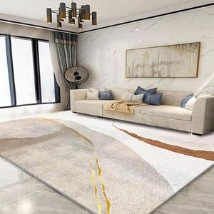 Carpets Nordic Light Luxury Living Room Carpet Golden Sofa Coffee Table El Home Decoration Bedroom Rugs Corridor Balcony Rug