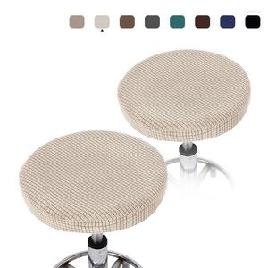 Stol t￤cker 2st modern vattent￤t elastisk rund pallskydd roterande skydd f￶r fast f￤rg s￤tesfodral bar salong housse de chaise